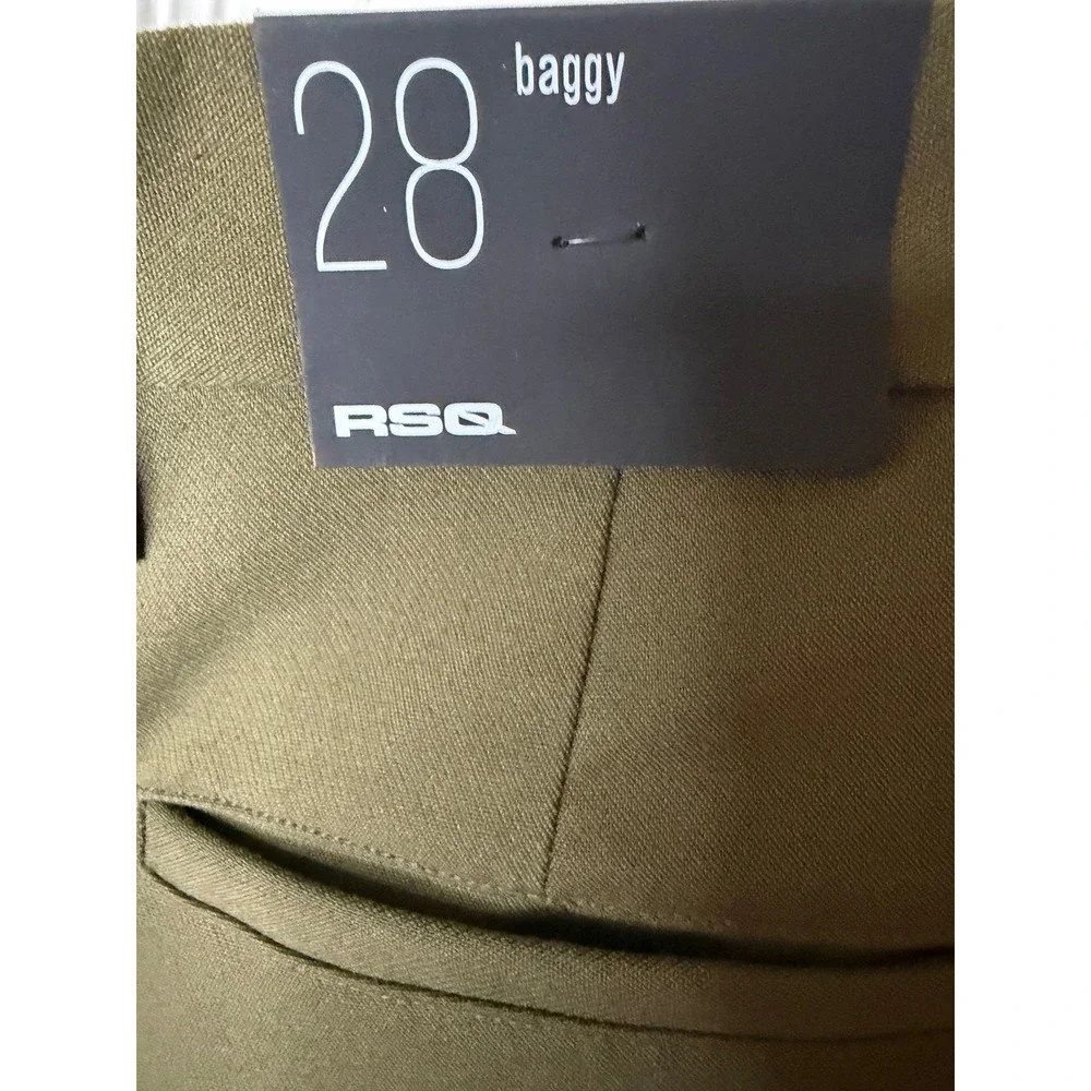 NWT – RSQ Men's Baggy Trouser Pants – Olive‎ Green – Size 28